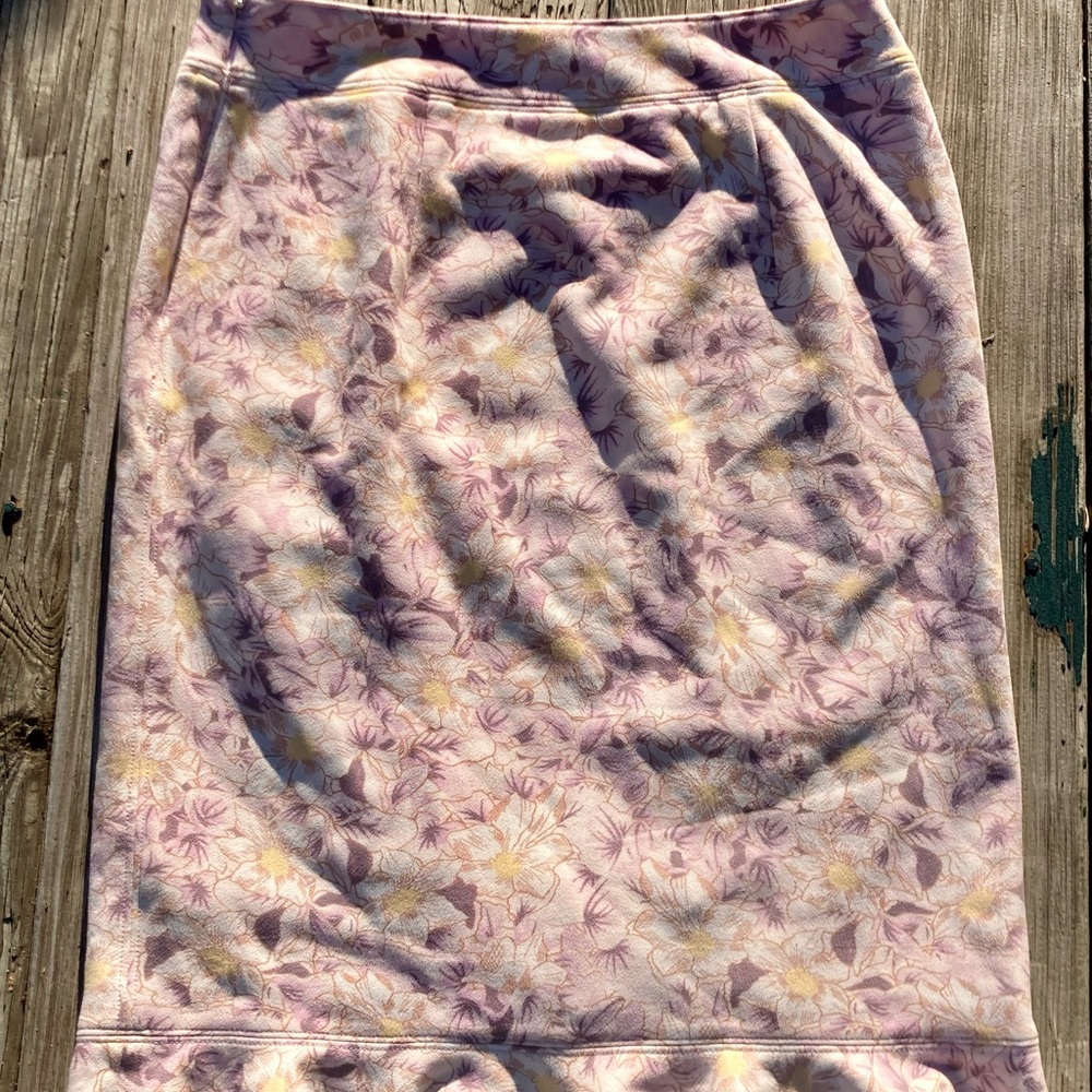 🆕 NWT by Anthropologie Skye Floral Lavender/Cream Ruffle Faux Wrap Skirt Sz 12 - Picture 7 of 16